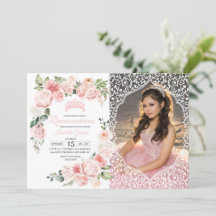 Invitación a la foto de cumpleaños de Quinceanera