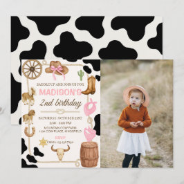 Invitación a la foto de cumpleaños de Rodeo Cowgir