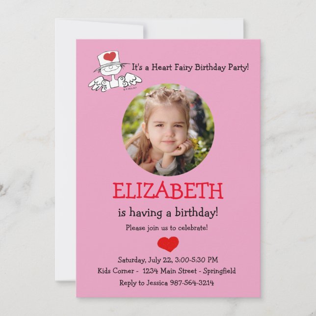 Invitación a la foto de cumpleaños de The Heart Fa (Anverso)