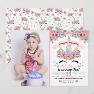 Invitación a la foto de cumpleaños de Unicorn