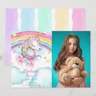 Invitación a la foto de cumpleaños de Unicorn