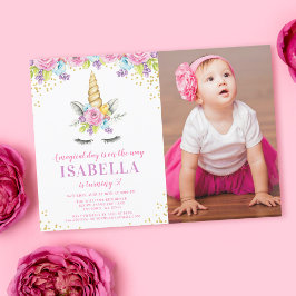 Invitación a la foto de cumpleaños de Watercolor F