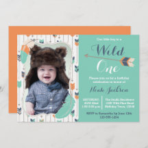 Invitación a la foto de cumpleaños de Wild One Tri