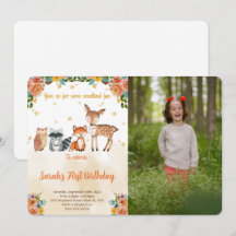 Invitación a la foto de cumpleaños de Woodland edi