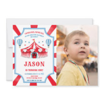 Invitación a la foto de cumpleaños del Circo Rojo