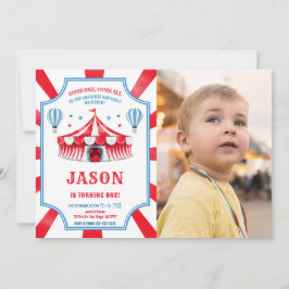 Invitación a la foto de cumpleaños del Circo Rojo