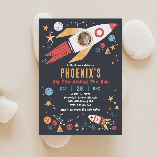 Invitación a la foto de cumpleaños del cohete espa (Subido por el creador)