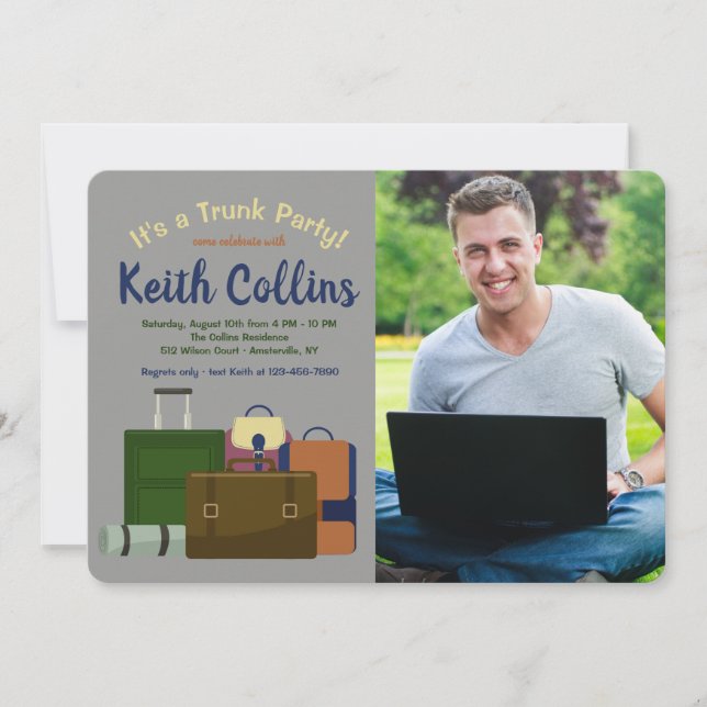 Invitación a la foto de Fiesta de troncos (macho) (Anverso)