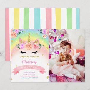 Invitación a la foto de Fiesta de Unicornio