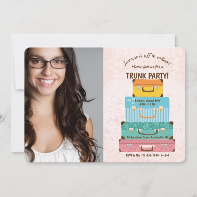 Invitación a la foto de Fiesta troncal (mujer) (Anverso)