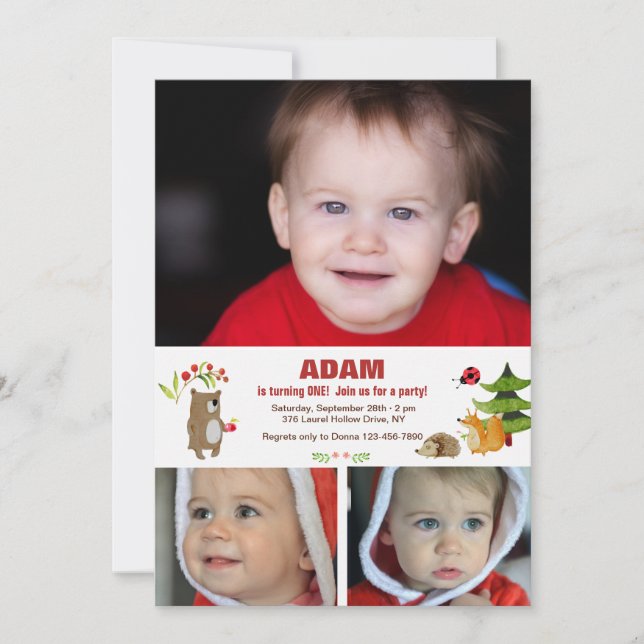 Invitación a la foto de Forest Pals (Anverso)