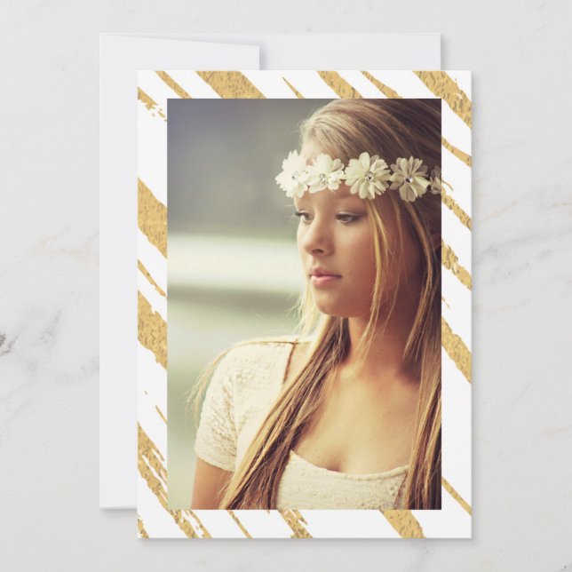 Invitación a la foto de franjas brillantes (Anverso)