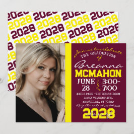 Invitación a la foto de graduación de Borgoña y Am