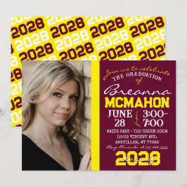 Invitación a la foto de graduación de Borgoña y Am