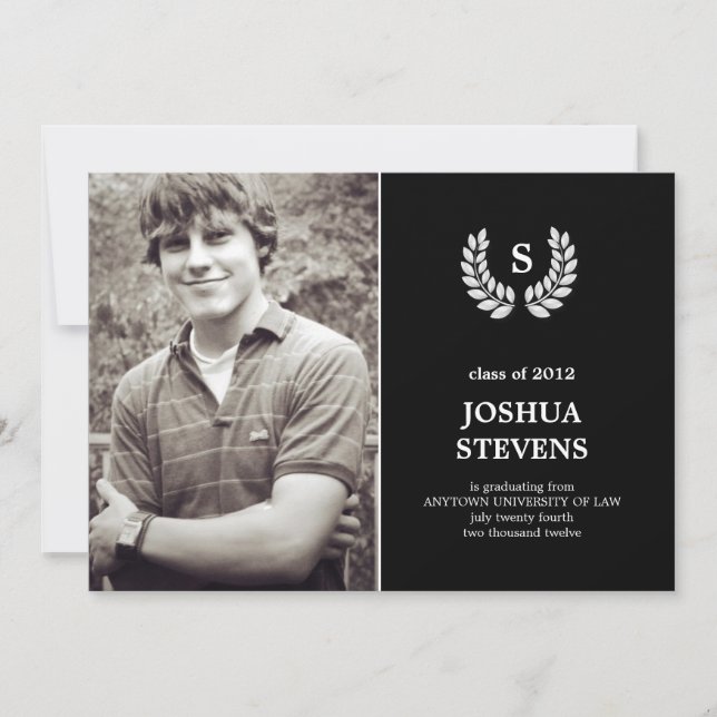 Invitación a la foto de graduación de la ley de la (Anverso)