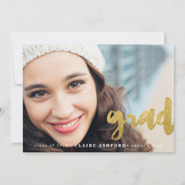 Invitación a la foto de graduación de oro con guió