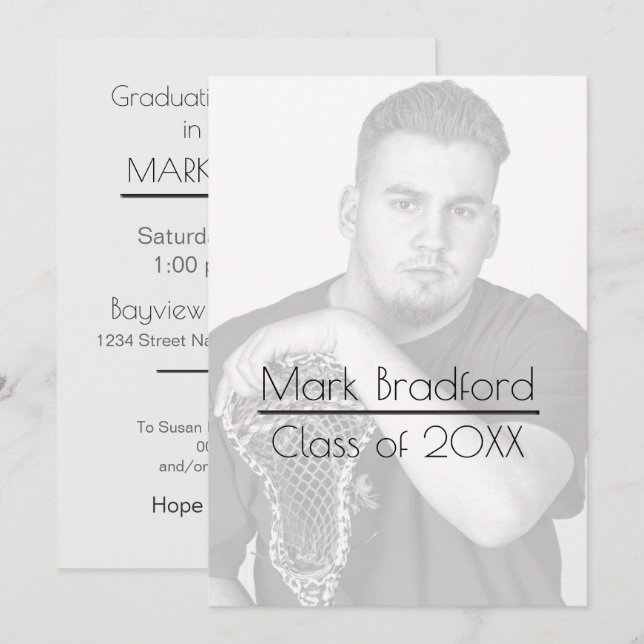 Invitación a la foto de graduación - Filtro en su  (Anverso / Reverso)