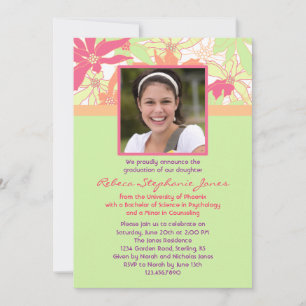 Invitación a la foto de graduación floral