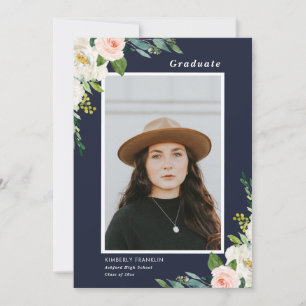 Invitación a la foto de graduación floral de jardí