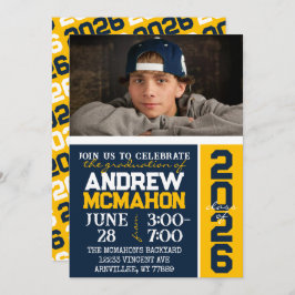 Invitación a la foto de graduación moderna de Mari