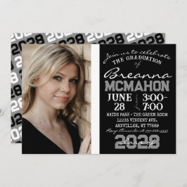Invitación a la foto de graduación moderna en blan