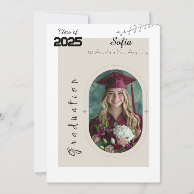 Invitación a la foto de graduación personalizada (Anverso)