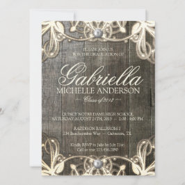 Invitación a la foto de graduación rústica de Coun