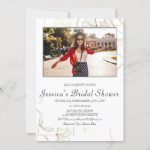 Invitación a la FOTO de la ducha de novia con flor