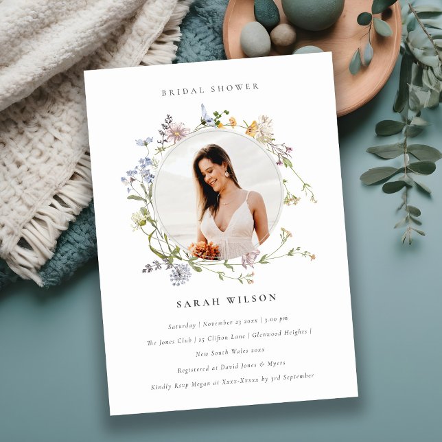 Invitación a la foto de la ducha de novia con flor (Subido por el creador)