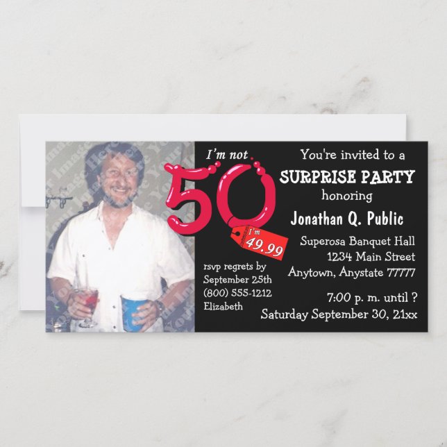 Invitación a la foto de la fiesta de cumpleaños 50 (Anverso)