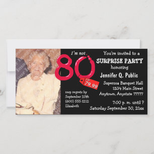 Invitación a la foto de la fiesta de cumpleaños 80