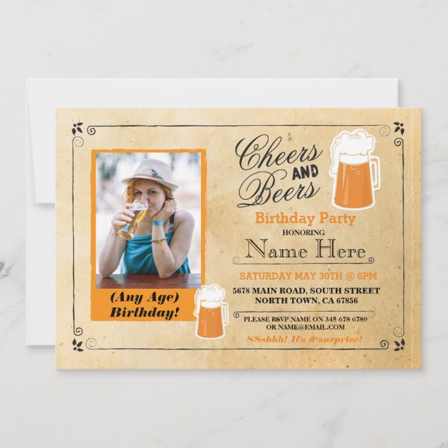 Invitación a la foto de la fiesta de cumpleaños de (Anverso)
