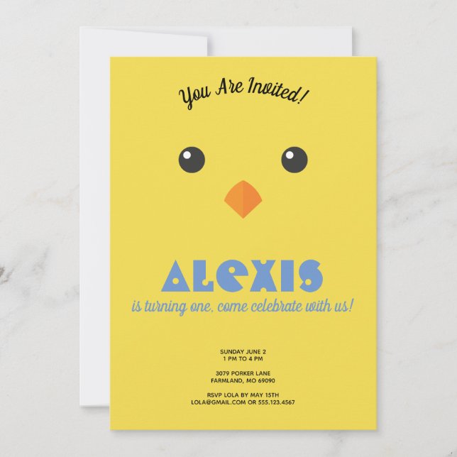 Invitación a la foto de la fiesta de cumpleaños de (Anverso)