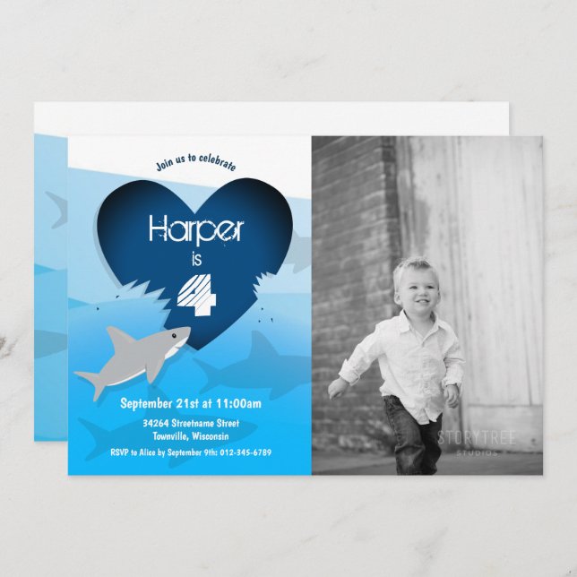 Invitación a la foto de la fiesta de cumpleaños de (Anverso / Reverso)