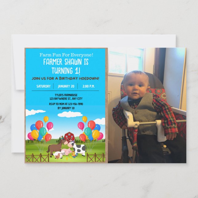 Invitación a la foto de la fiesta de cumpleaños de (Anverso)