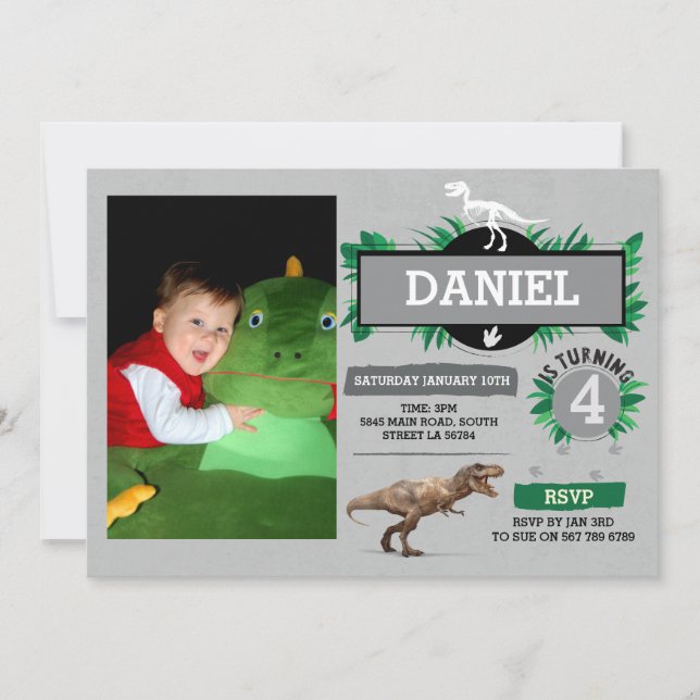 Invitación a la foto de la fiesta de cumpleaños de (Anverso)