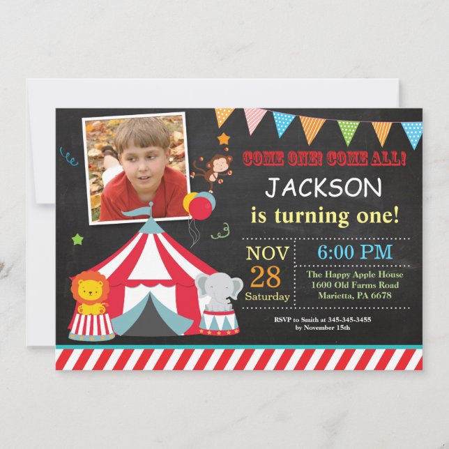 Invitación a la foto de la fiesta de cumpleaños de (Anverso)