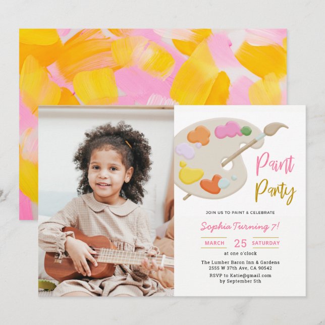 Invitación a la foto de la fiesta de cumpleaños de (Anverso / Reverso)