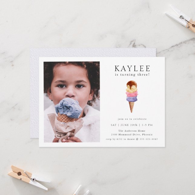 Invitación a la foto de la fiesta de cumpleaños de (Anverso/Reverso In Situ)