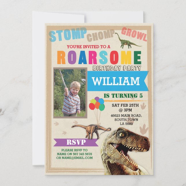 Invitación a la foto de la fiesta de cumpleaños T- (Anverso)