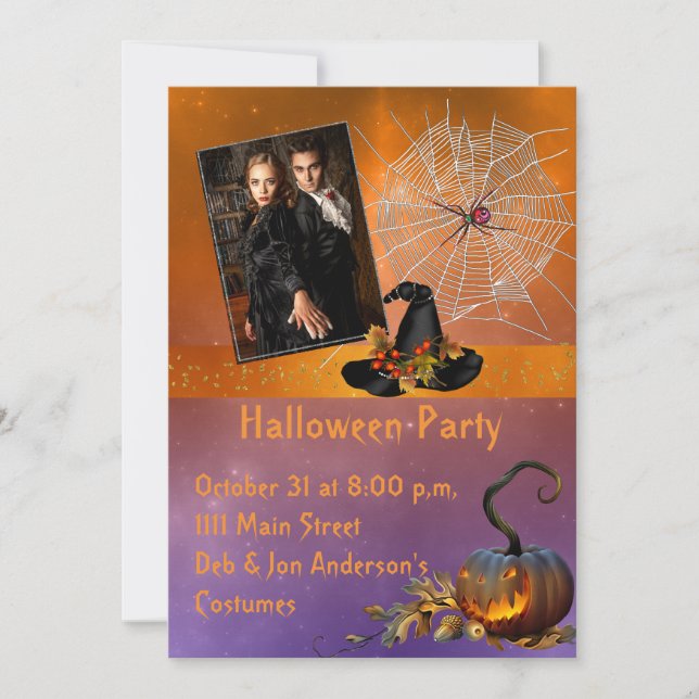 Invitación a la foto de la fiesta de Halloween (Anverso)