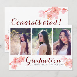 Invitación a la foto de la graduación de la flor d