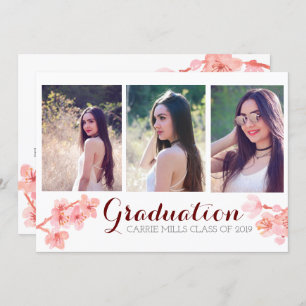 Invitación a la foto de la graduación de la flor d