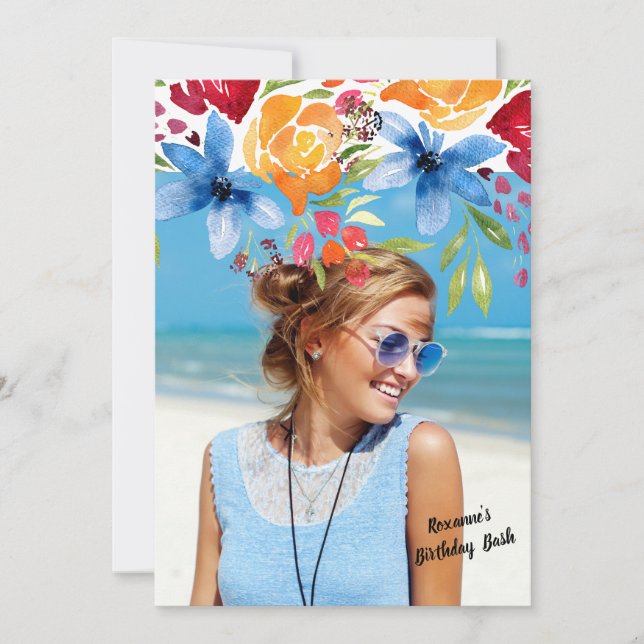 Invitación a la foto de las flores de verano (Anverso)