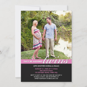 Invitación a la foto de los gemelos Baby Shower