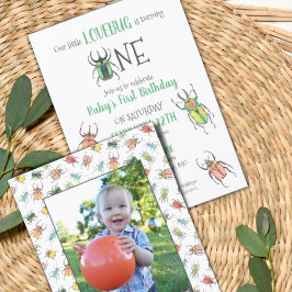 Invitación a la foto de Lovebug de primer cumpleañ