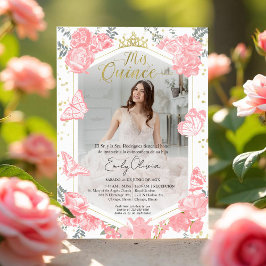 Invitación a la foto de Mis Quince a la floral ros