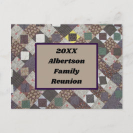 Invitación a la foto de Quilt de la Reunión Famili