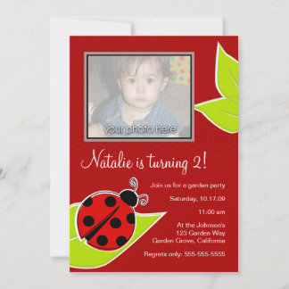 Invitación a la foto de Red Ladybug