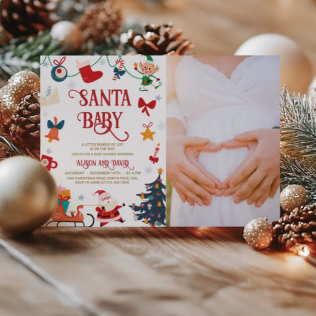 Invitación a la foto de Santa Baby Shower (Subido por el creador)